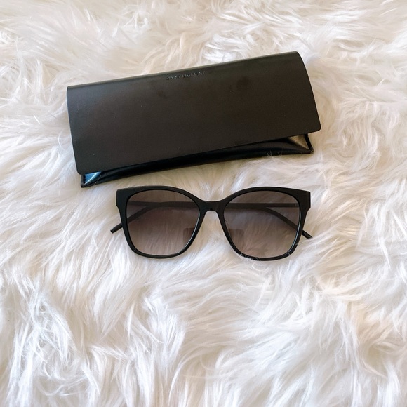 Saint Laurent Black Sunglasses with Case - Picture 1 of 6